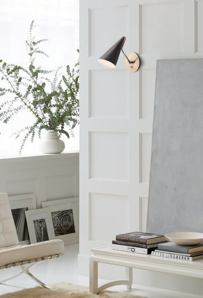 Clemente Wall Light - Antique Brass with Black