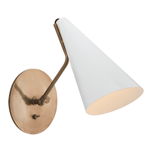 Clemente Wall Light - Antique Brass with White