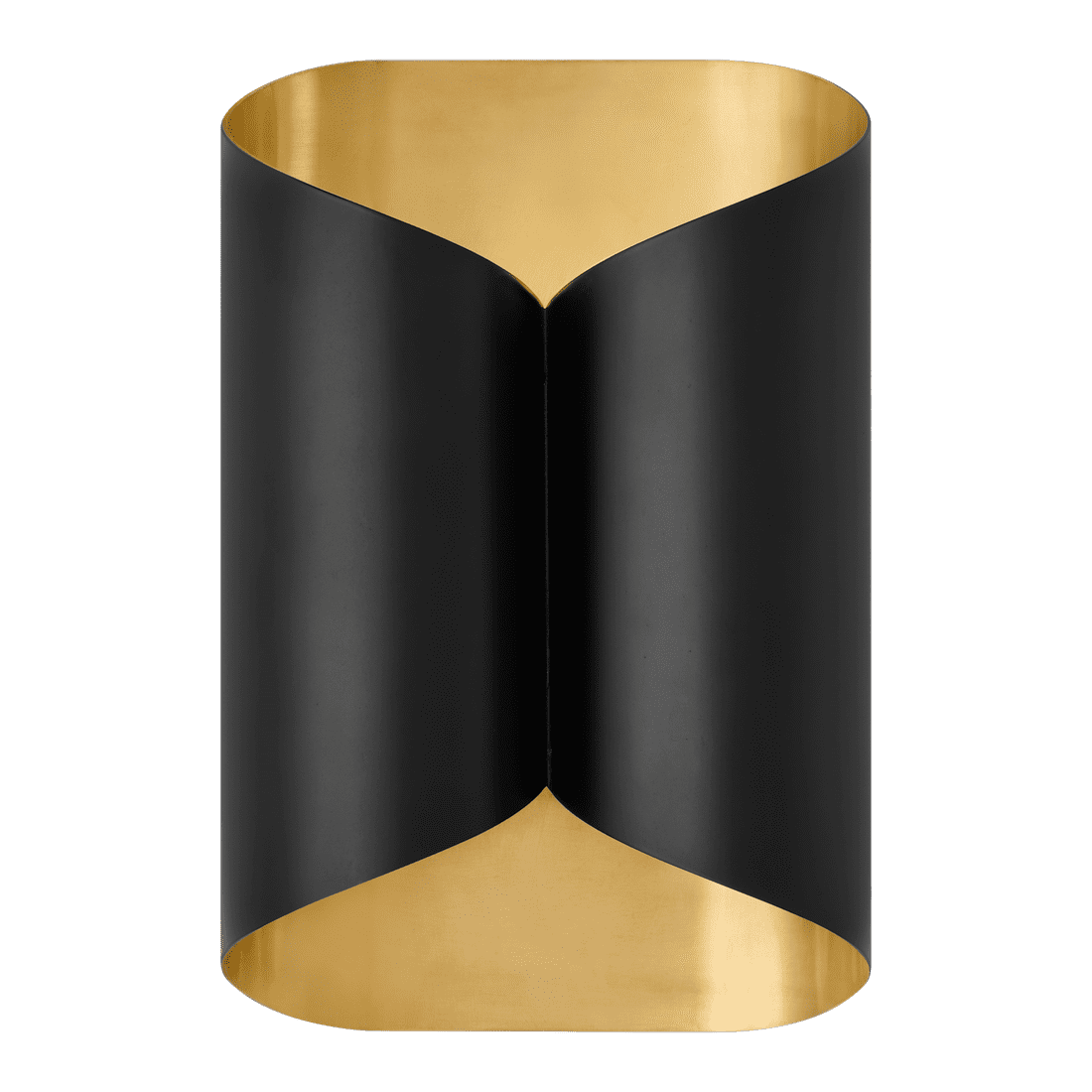 Selfoss Sconce - Black & Antique Brass Interior