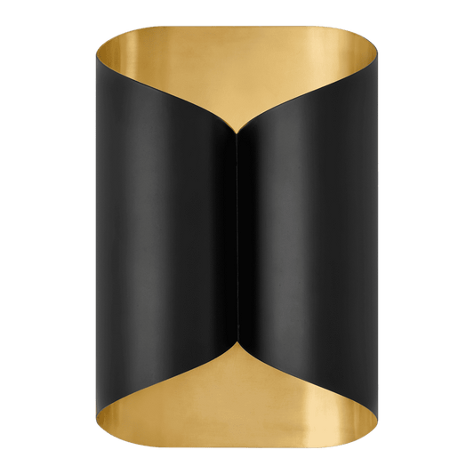 Selfoss Sconce - Black & Antique Brass Interior