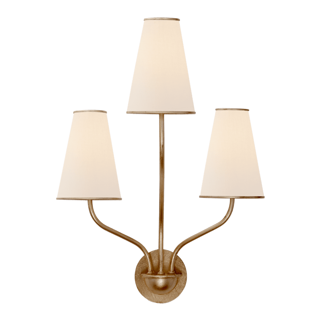 Montreuil Small Wall Sconce - Gild with Linen Shades