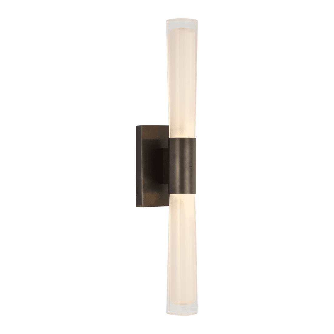 Brenta Single Sconce - Bronze with White Glass