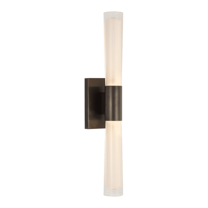 Brenta Single Sconce - Bronze with White Glass