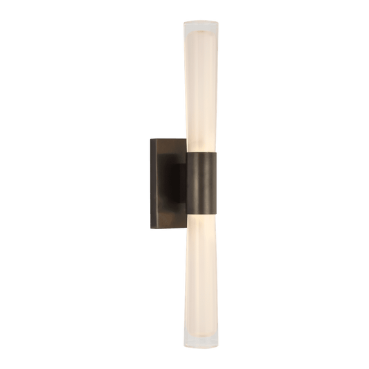 Brenta Single Sconce - Bronze with White Glass