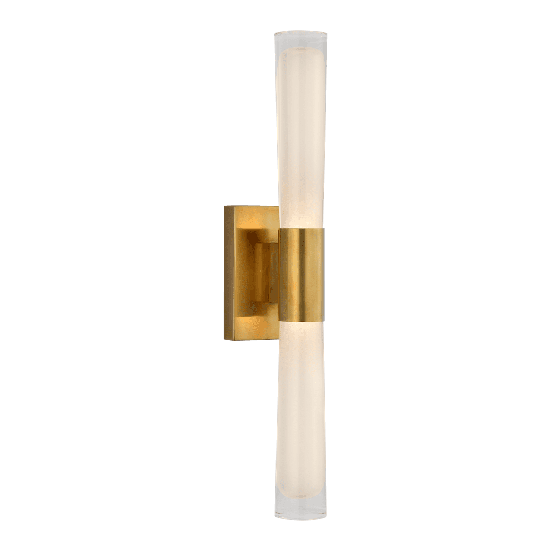 Brenta Single Sconce - Antique Brass with White Glass