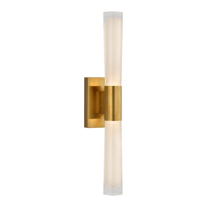Brenta Single Sconce - Antique Brass with White Glass