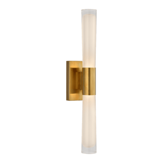 Brenta Single Sconce - Antique Brass with White Glass