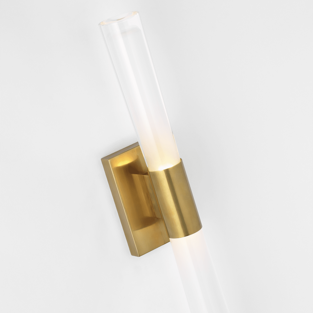 Brenta Single Sconce - Antique Brass with White Glass