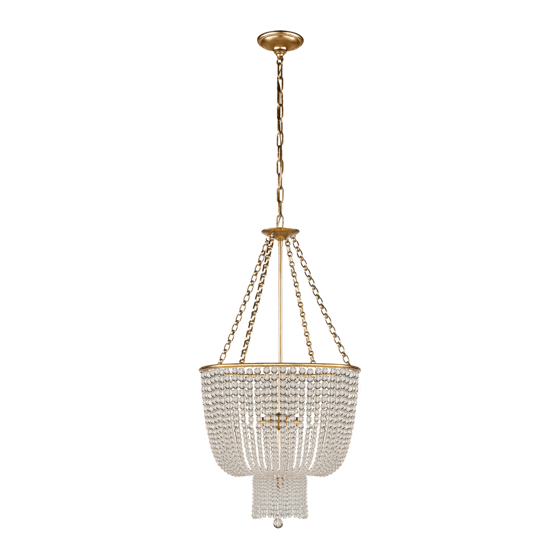 Jacqueline Chandelier - Antique Brass with Clear Glass