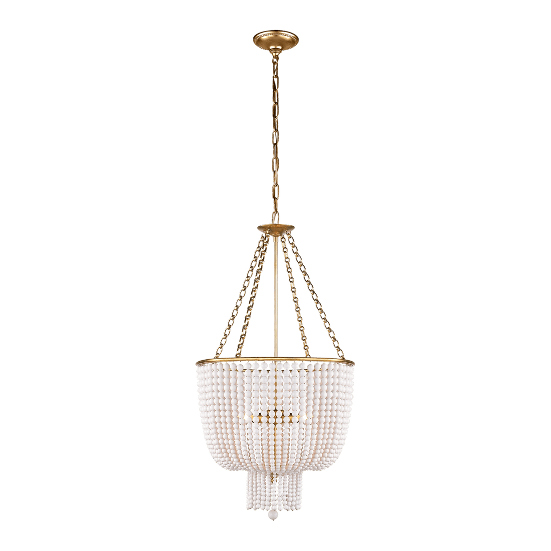 Jacqueline Chandelier - Antique Brass with White Acrylic