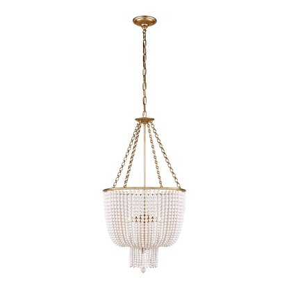 Jacqueline Chandelier - Antique Brass with White Acrylic