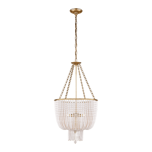 Jacqueline Chandelier - Antique Brass with White Acrylic