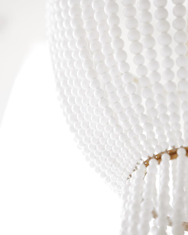 Jacqueline Chandelier - Antique Brass with White Acrylic