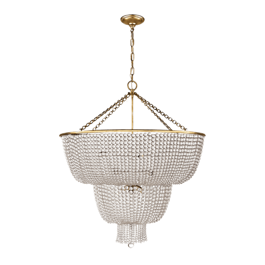 Jacqueline Two-Tier Chandelier - Antique Brass with Clear Glass