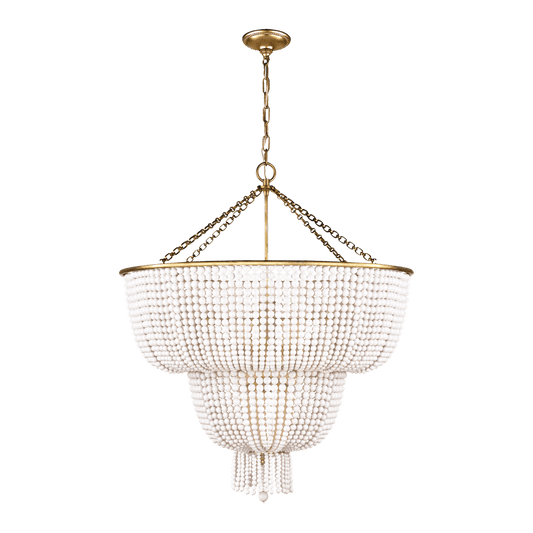 Jacqueline Two-Tier Chandelier - Antique Brass with White Acrylic