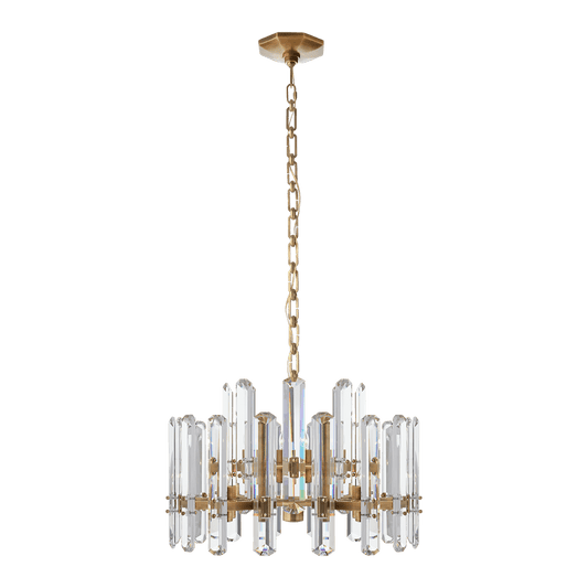 Bonnington Chandelier - Antique Brass with Crystal
