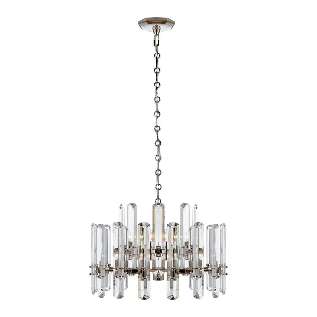 Bonnington Chandelier - Polished Nickel with Crystal