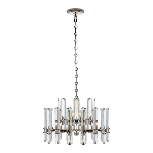 Bonnington Chandelier - Polished Nickel with Crystal