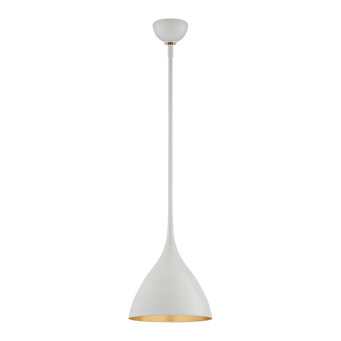 Agnes Small Pendant - Plaster White with Gild Interior