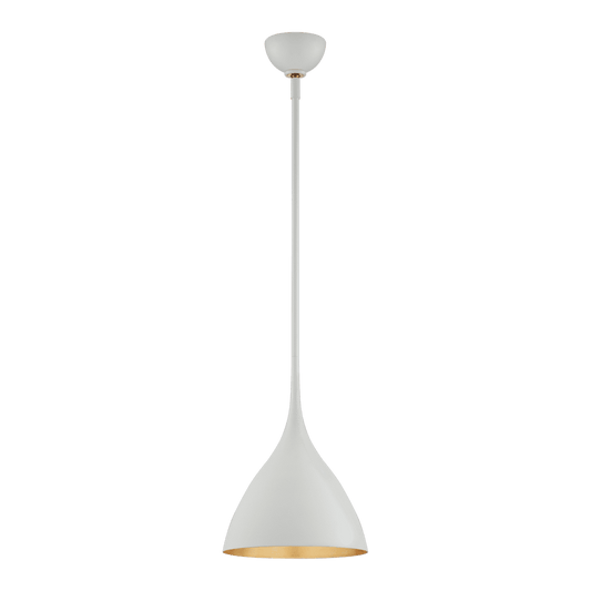 Agnes Small Pendant - Plaster White with Gild Interior