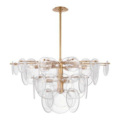 Loire Large Chandelier - Gild with Clear Strie Glass