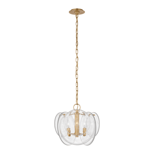 Loire Petite Chandelier - Gild with Clear Strie Glass