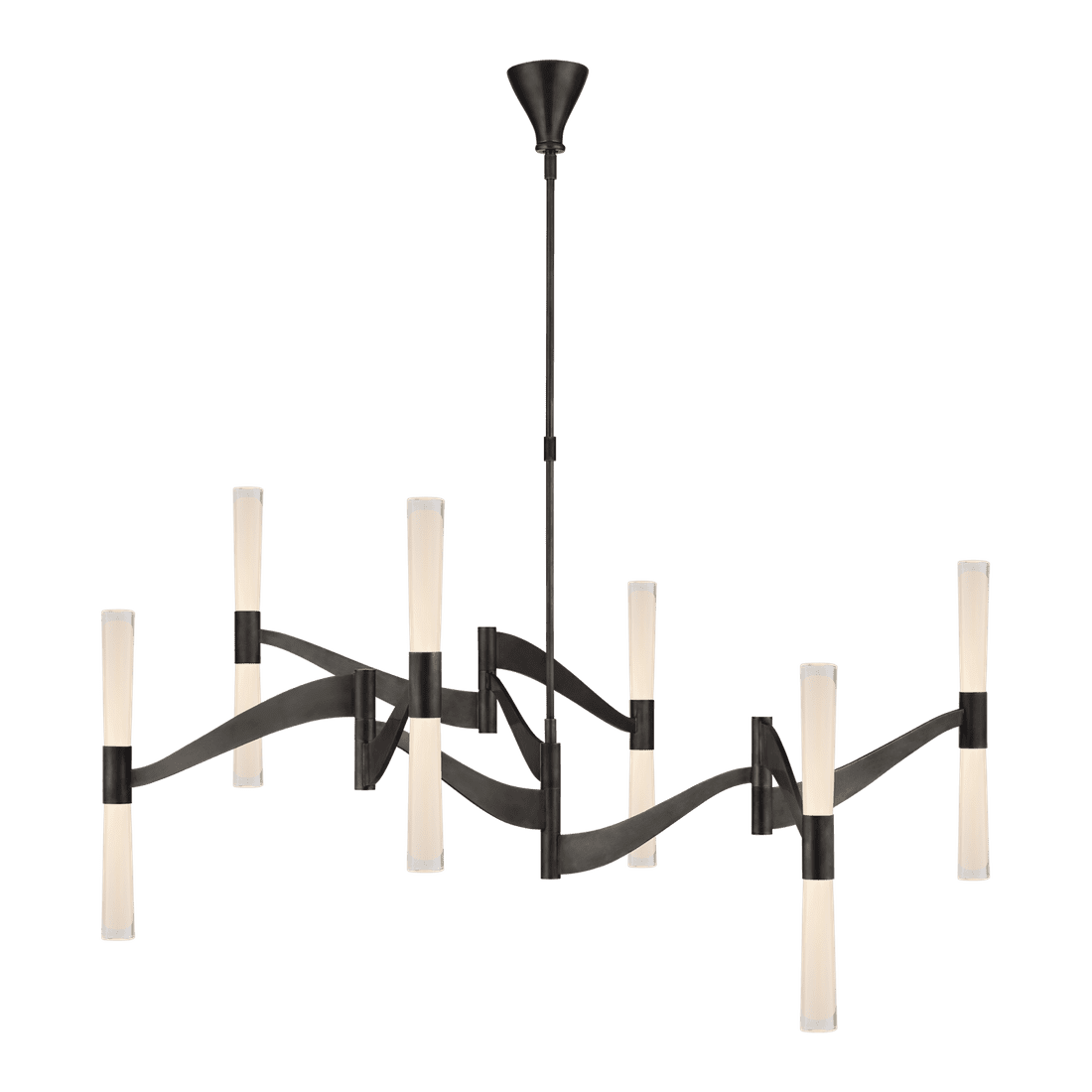 Brenta Grande Chandelier - Bronze with White Glass
