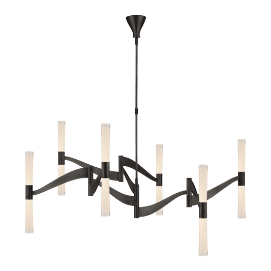Brenta Grande Chandelier - Bronze with White Glass