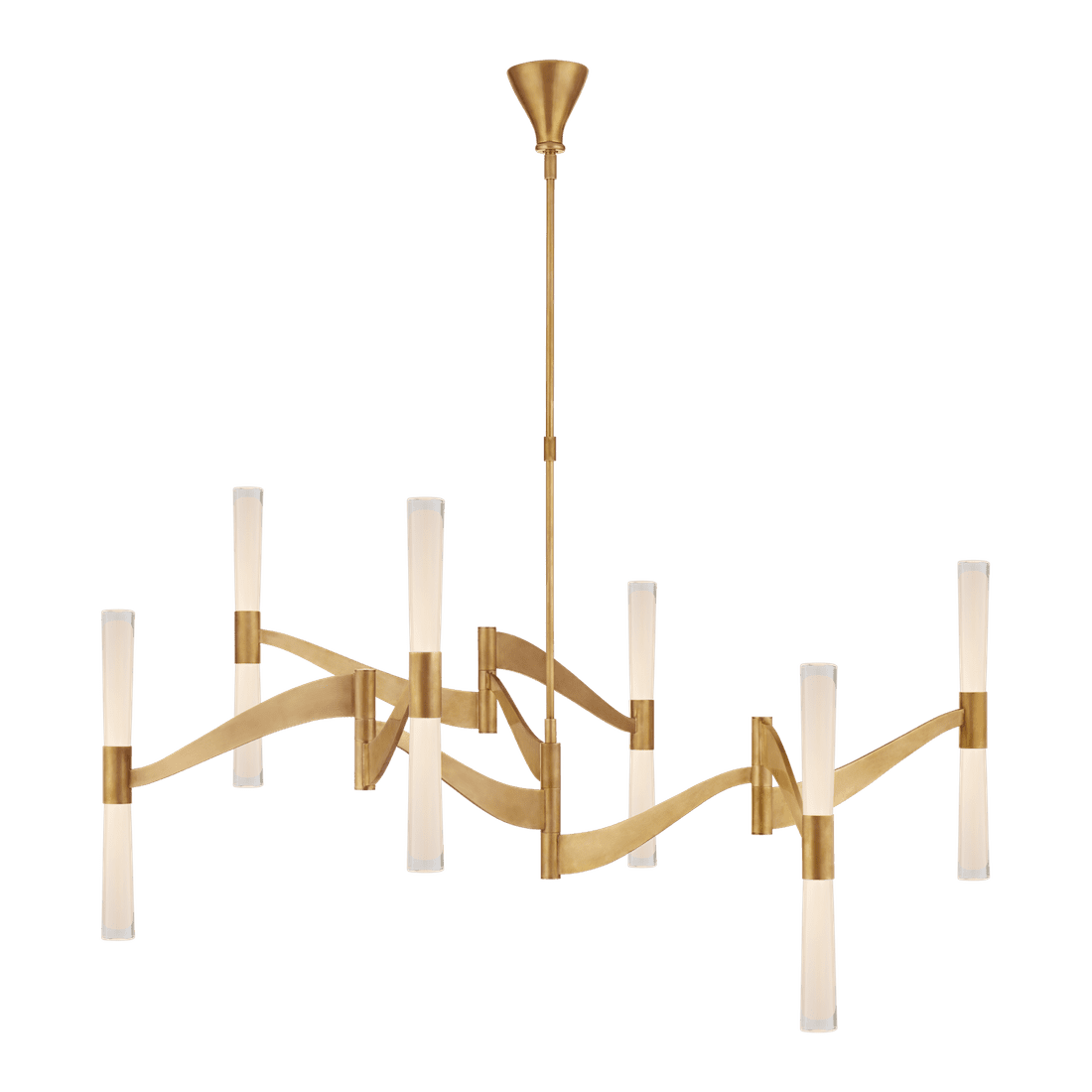 Brenta Grande Chandelier - Antique Brass with White Glass