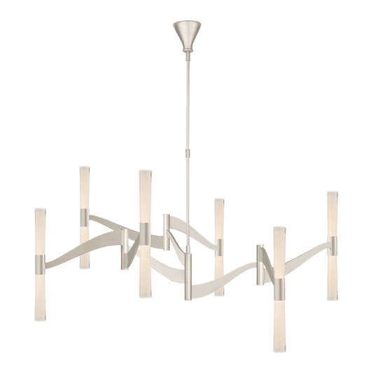 Brenta Grande Chandelier - Polished Nickel with White Glass