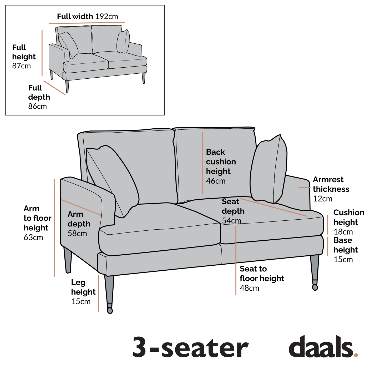 Brigette 3-Seater Olive Green Velvet Sofa with Antique Brass Castor Legs
