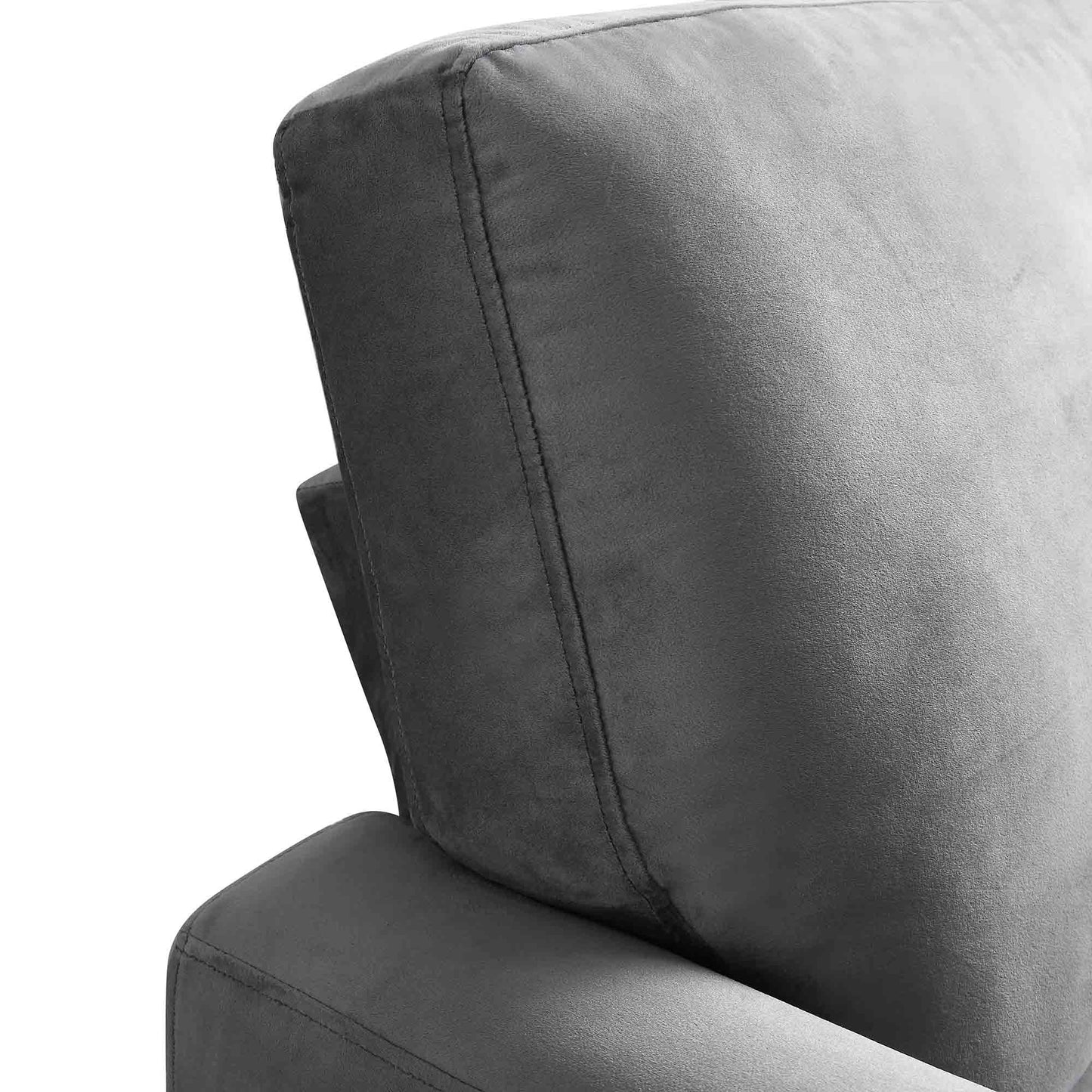 Brigette Grey Velvet Armchair with Antique Brass Castor Legs