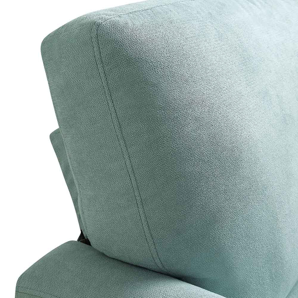 Brigette Mint Soft Brushed Fabric Armchair with Antique Brass Castor Legs