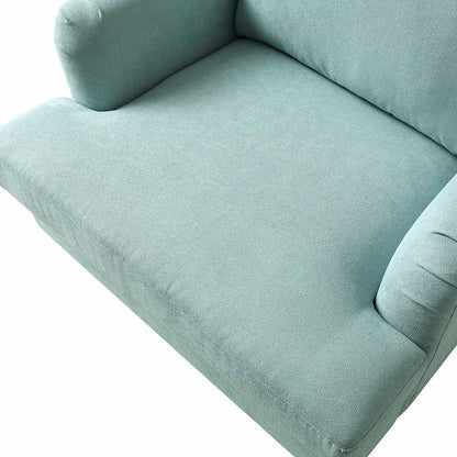 Brigette Mint Soft Brushed Fabric Armchair with Antique Brass Castor Legs