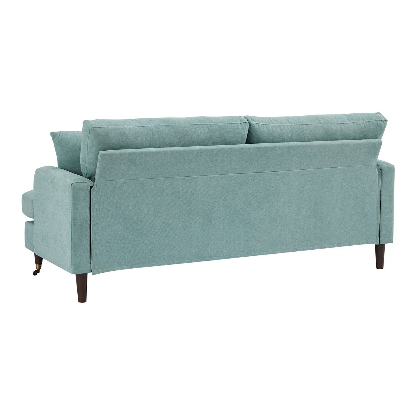 Brigette 3-Seater Mint Soft Brushed Sofa with Antique Brass Castor Legs