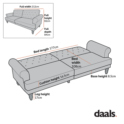 Hanney 3-Seater Chesterfield Sofabed in Mustard Yellow Velvet