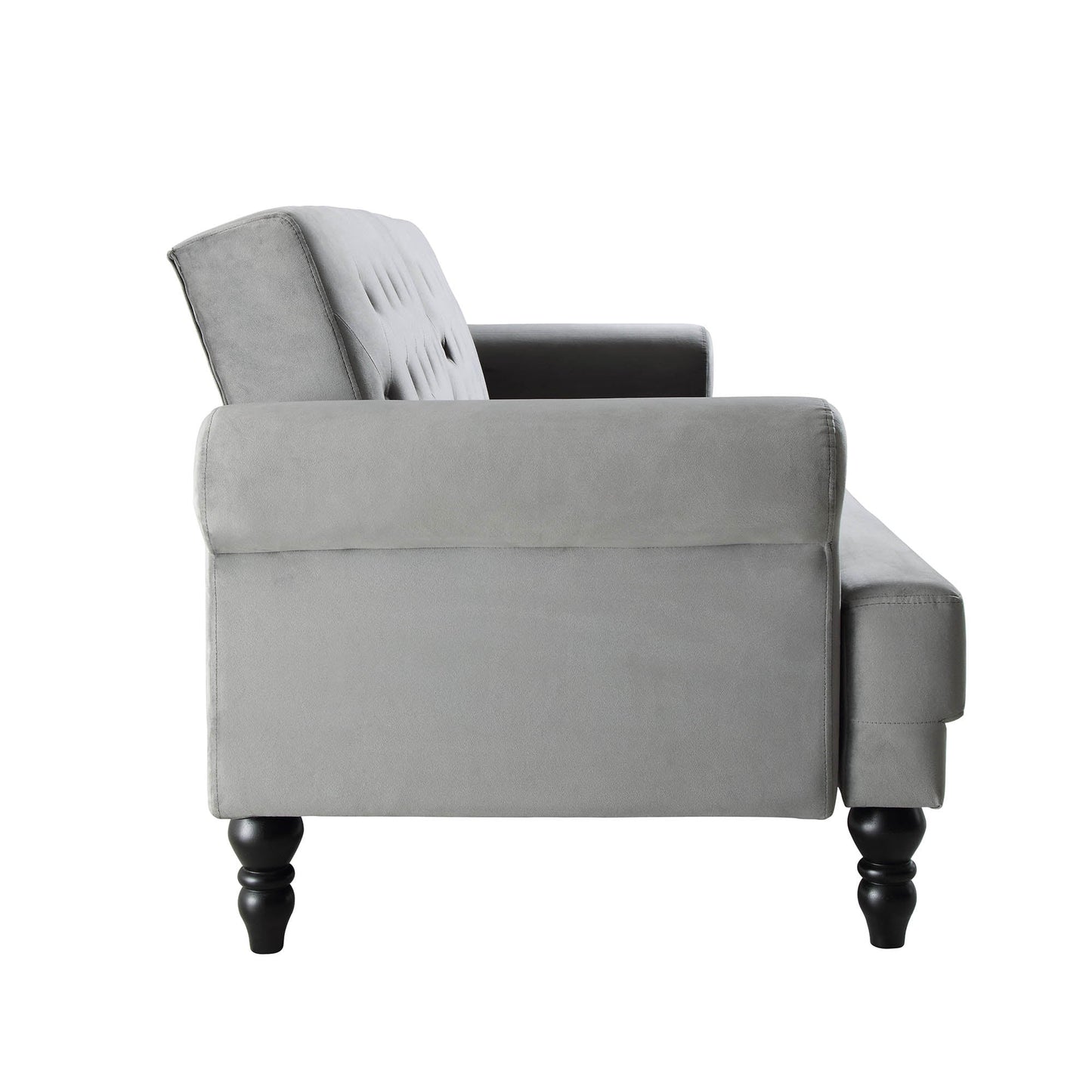 Hanney 3-Seater Chesterfield Sofabed in Grey Velvet