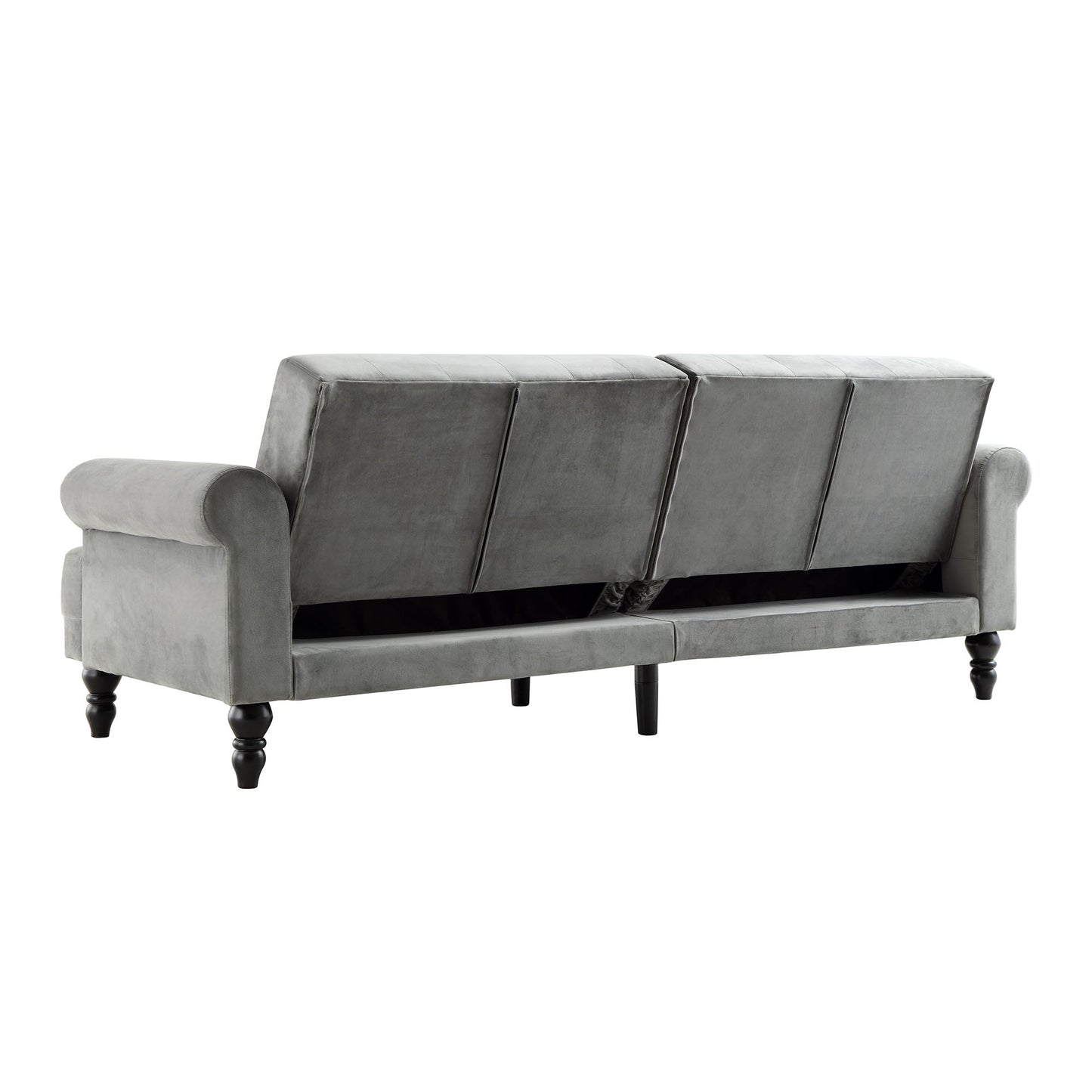 Hanney 3-Seater Chesterfield Sofabed in Grey Velvet