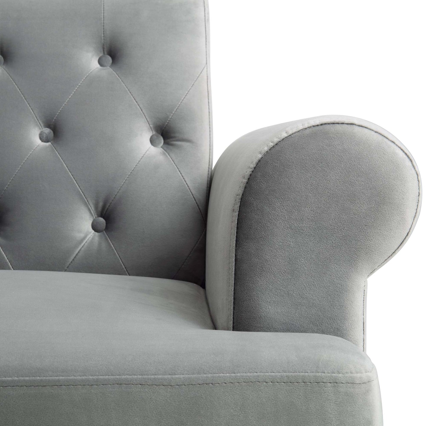 Hanney 3-Seater Chesterfield Sofabed in Grey Velvet