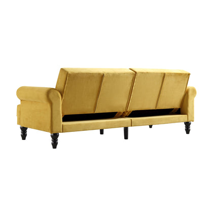 Hanney 3-Seater Chesterfield Sofabed in Mustard Yellow Velvet