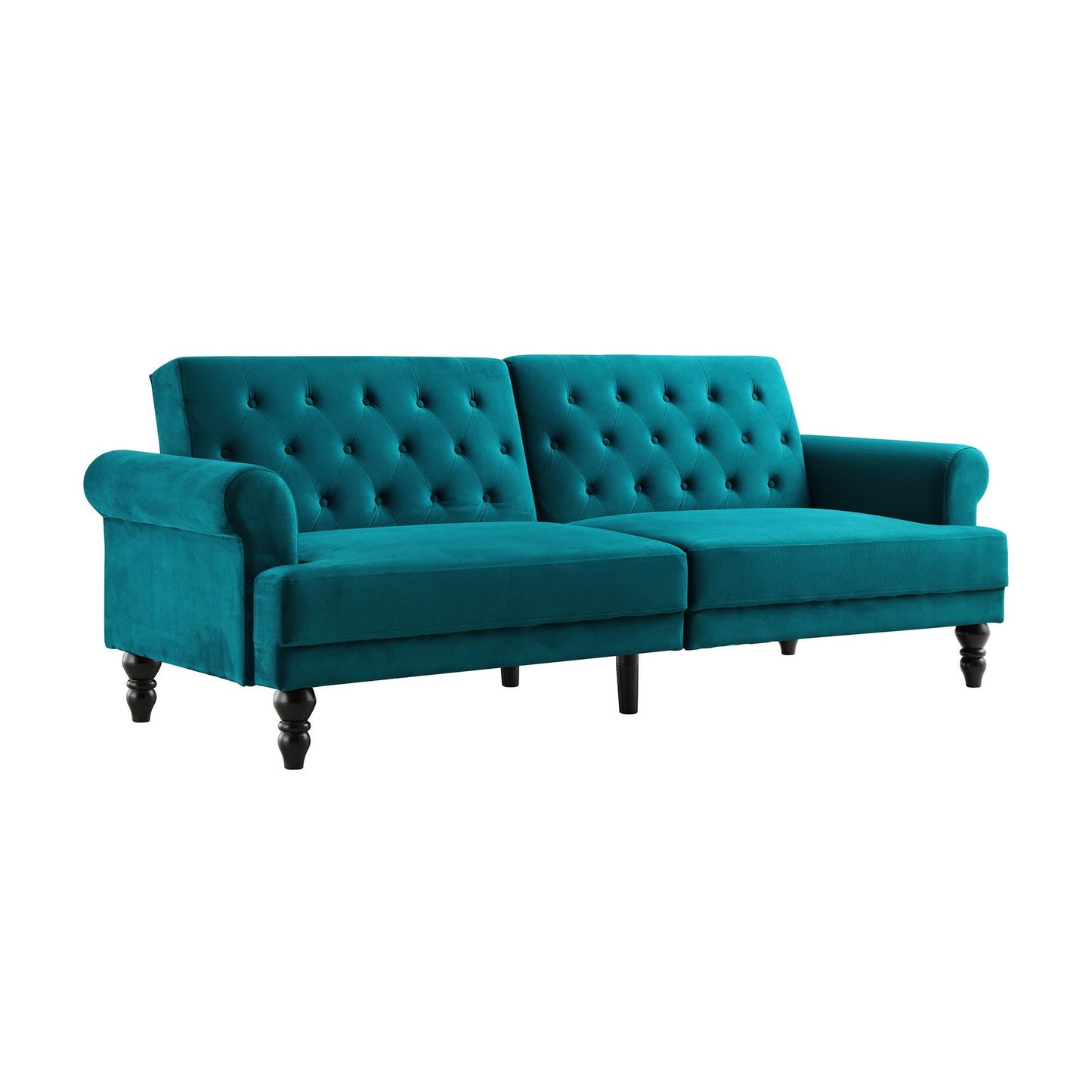 Hanney 3-Seater Chesterfield Sofabed in Teal Velvet