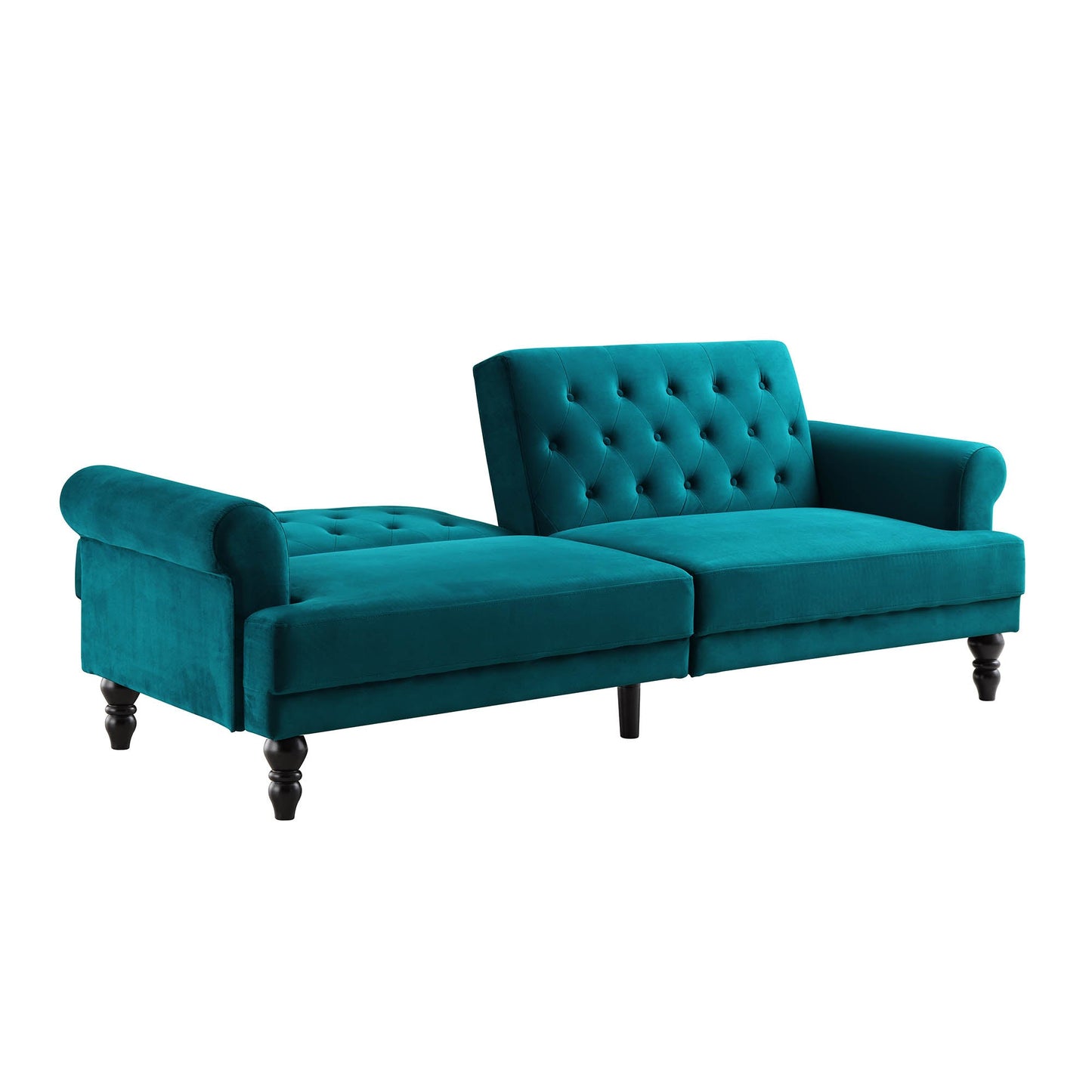 Hanney 3-Seater Chesterfield Sofabed in Teal Velvet