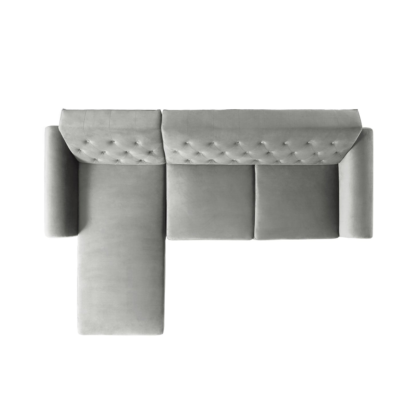 Hanney Chesterfield Chaise Sofabed in Grey Velvet
