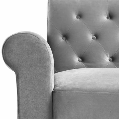 Hanney Chesterfield Chaise Sofabed in Grey Velvet