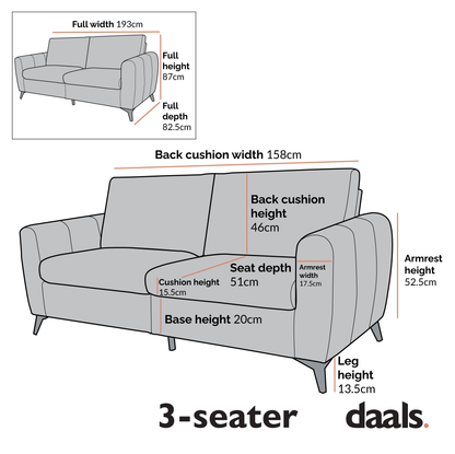 Noak 3-Seater Beige Woven Fabric Sofa with Chrome Legs