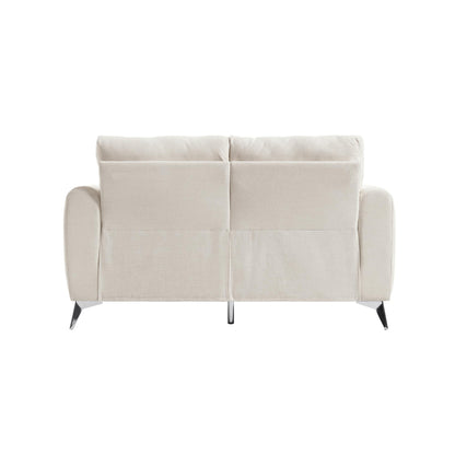 Noak 2-Seater Beige Woven Fabric Sofa with Chrome Legs