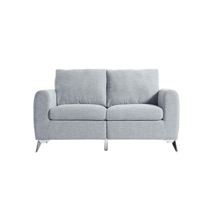 Noak 2-Seater Grey Woven Fabric Sofa with Chrome Legs