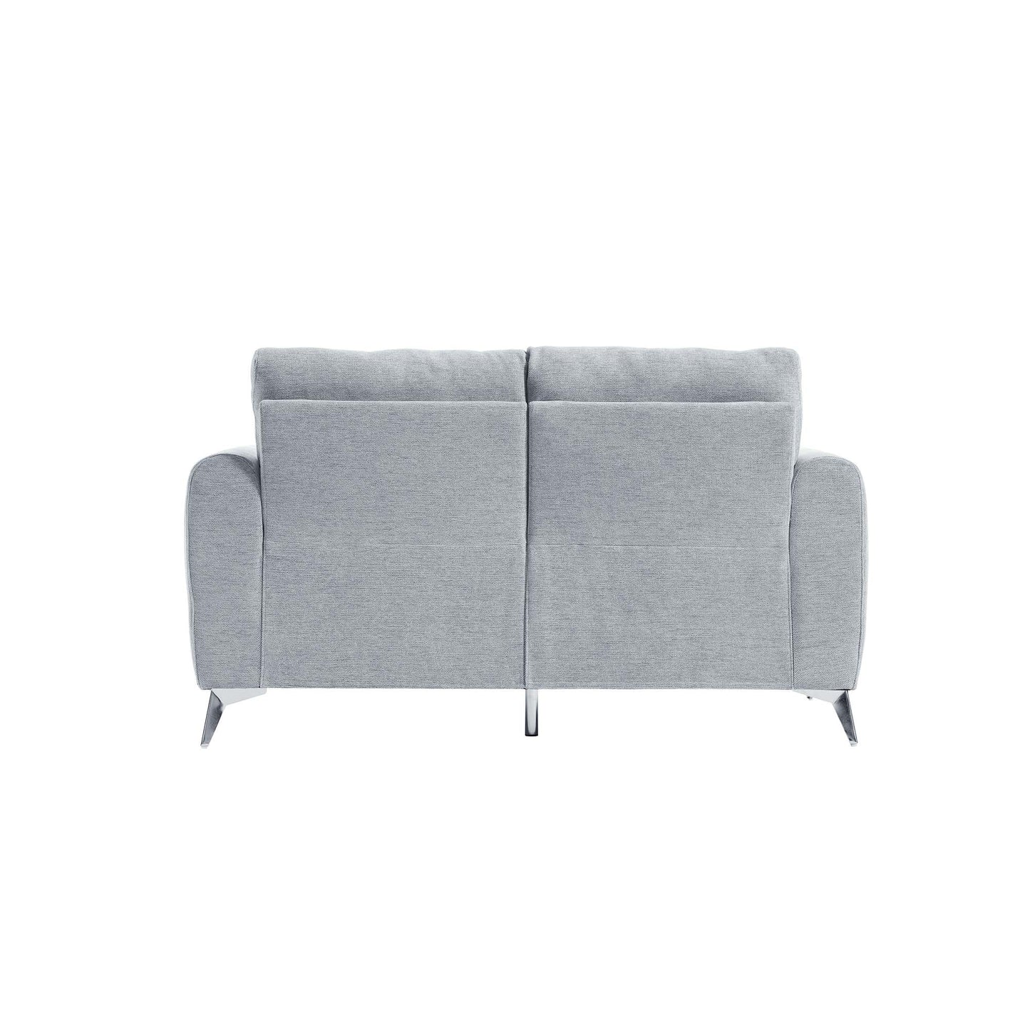 Noak 2-Seater Grey Woven Fabric Sofa with Chrome Legs