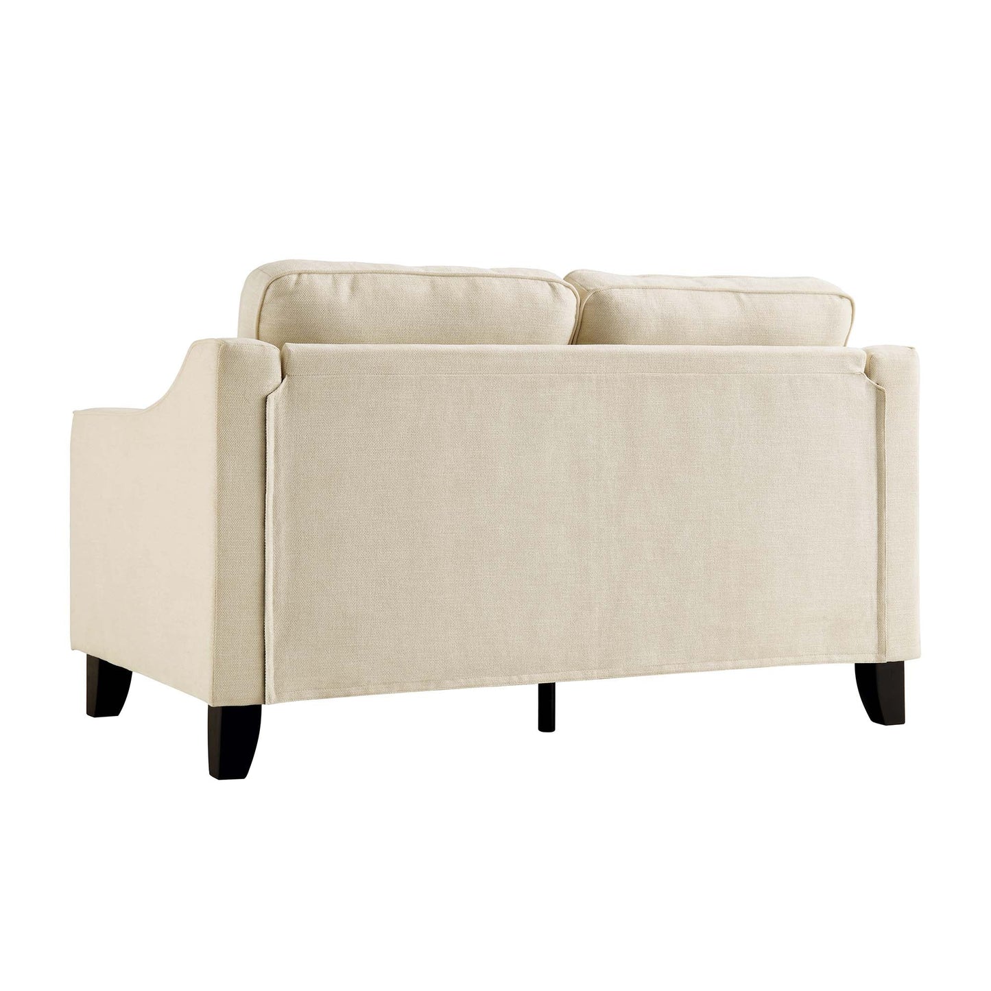 Harper  2-Seater Slope Arm Beige Woven Fabric Sofa