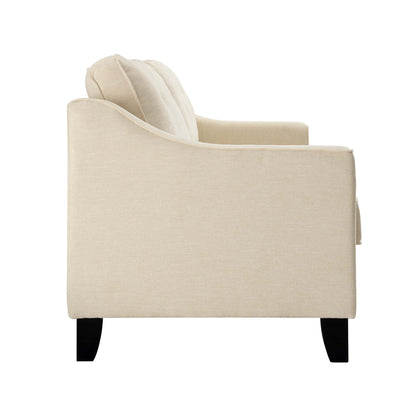 Harper 3-Seater Slope Arm Beige Woven Fabric Sofa